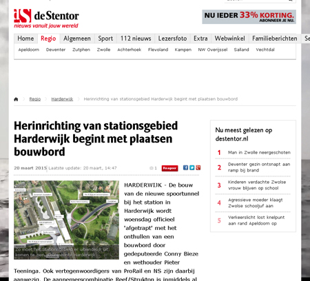 stentor-15mrt Herinrichting van stationsgebied Harderwijk begint met plaatsen bouwbord